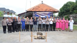 Polresta Denpasar Gelar Peletakan Batu Pertama Pembangunan Dapur Makan Bergizi Gratis (MBG) SPPG