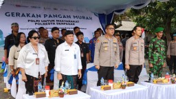 Polresta Denpasar Gelar Pangan Murah dan Ikuti Vicon Kick Off Launching Gerakan Pangan Murah Polri