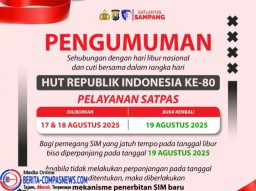 Peringatan HUT RI ke- 80, Satpas Polres Sampang Tutup Layanan SIM Sementara