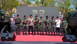 Perkuat Sinergitas, Kapolda Bali Hadiri Penutupan Latihan Menembak Senjata Kendaraan Tempur Denkav 4/Simha Pasupati TA 2025