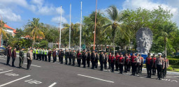 Perkuat Sinergi, Polres Bandara Gelar Apel Gabungan POLRI–TNI AU–Avsec di Ngurah Rai