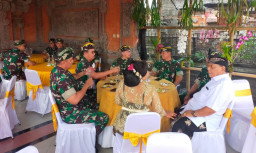 Dandim 1616/Gianyar Sambut Kehadiran Pangdam IX/Udayana di Desa Keramas