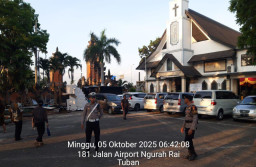 Polres Bandara Laksanakan Pengamanan Ibadah Minggu di Gereja Ekklesia Ngurah Rai