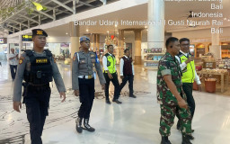 TNI AU, Polri, Dan Avsec Bandara Ngurah Rai Gelar Patroli Gabungan Skala Besar, Wujudkan Kenyamanan dan Keamanan Penggun