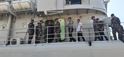 Wali Kota Denpasar Hadiri Acara Coffee Morning di Atas KRI YOS SUDARSO-353 di Pelabuhan Benoa