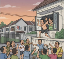 Warga Geruduk Perumahan di Sungai Mengkuang, Kepsek NL SDN  Kayong Utara Diduga Mesum Bersama MT 