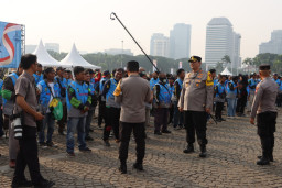 Polres Pelabuhan Tanjung Priok Lepas 250 Ojol Kamtibmas untuk Hadiri Apel di Monas"