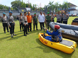 Kodim 1616/Gianyar Tegaskan Komitmen Tanggap Bencana Melalui Apel Kesiapan di Polres Gianyar