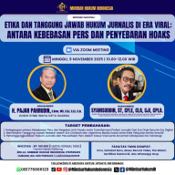 MHI Akan Gelar Webimer Nasional Tema Antara Kebebasan PERS dan Penyebaran HOAKS
