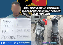 Kunci Nyantol, Motor Raib; Pelaku Berhasil Diringkus Polisi di Kawasan Jalan Trenggana