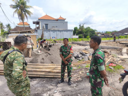 Pastikan Pembangunan Tepat Sasaran, Dandim 1616/Gianyar Lakukan Pengawasan Proyek Koperasi Desa