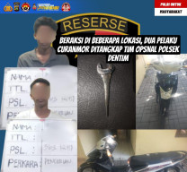 Beraksi di Beberapa Lokasi, Dua Pelaku Curanmor Ditangkap Tim Opsnal Polsek Dentim