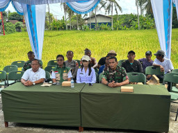 Dandim 1616/Gianyar Hadiri Zoom Panen Raya Nasional dan Pengumuman Swasembada Pangan 