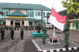 Pelihara Disiplin dan Jiwa Nasionalisme, Kodim 1616/Gianyar Gelar Upacara Bendera Rutin Hari Senin