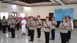 Polresta Denpasar Gelar Sertijab Kabagops, Kapolsek Jajaran Serta Penyerahan Jabatan Kasatreskrim dan Kasatresnarkoba