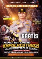 Polrestabes Surabaya Gelar Ajang King of Drag Bike Kapolrestabes Surabaya Cup 2026