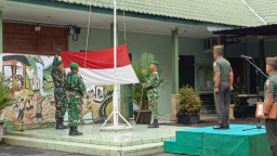 Upacara Pengibaran Bendera di Makodim 1619/Tabanan Berjalan Aman dan Lancar