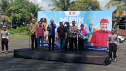 Dandim 1616/Gianyar Bersama Forkopimda Hadiri Mudik Ceria, 113 Warga Diberangkatkan Menuju Jawa Timur