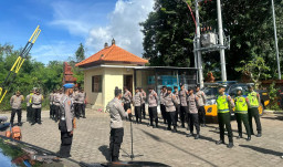 Polres Bandara Ngurah Rai Gelar Apel Kesiapan Pengamanan Malam Pengerupukan