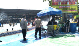 Polsek Sampang Perketat Pengamanan Sampang Water Park Antisipasi Lonjakan Pengunjung Libur Lebaran