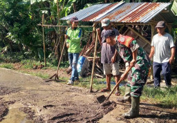 Gotong Royong Pancardawa: Babinsa, Bhabinkamtibmas, dan Warga Kompak Benahi Infrastruktur Desa
