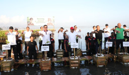 Kolaborasi Hijau Di Tahura Ngurah Rai Wakapolda Bali Hadiri Aksi Tanam Mangrove Untuk Masa Depan Bumi