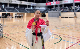 Polwan Polres Bandara Ngurah Rai Raih Medali Emas Kejuaraan Taekwondo Internasional di Jepang