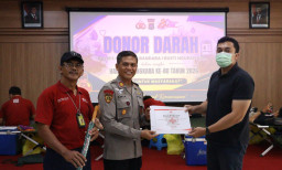 Polres Bandara I Gusti Ngurah Rai Gelar Donor Darah Sambut Hari Bhayangkara ke-80