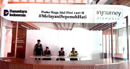 Sat Samapta Siaga di Pos Pelayanan Terminal Domestik Bandara Ngurah Rai