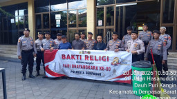 Sambut HUT Bhayangkara ke-80, Sat Pamobvit Polresta Gelar Bakti Religi di Masjid Raya Ukhuwwah Denpasar 