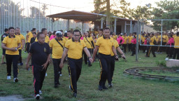 Semarak Hari Bhayangkara ke-80, Polresta Denpasar Gelar Olahraga Bersama dan Baksos di Subak Sembung