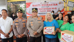Peringati Hari Bhayangkara Ke-80, Polresta Denpasar Gelar Bakti Kesehatan dan Berbagi Kasih di Yayasan Sehati Bali