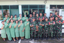 Kunker di Koramil Marga, Dandim Tabanan Bahas Wilayah, Ketua Persit Ingatkan Etika Medsos