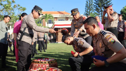 91 Personel Polresta Denpasar Naik Pangkat,Kapolresta:Jadikan Penghargaan Ini Sebagai Motivasi Tingkatkan Profesionalime
