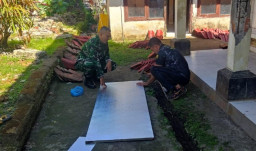 Kodim Tabanan Intensifkan Bhakti TNI, Pengerjaan Rehab MCK SDN 4 Delod Peken Terus Berjalan