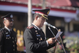 Bacakan Amanat Kapolda Jatim, Kapolres Sampang Tekankan Semangat Jogo Jatim dan Asta Cita