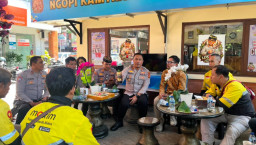 Ngopi Kamtibmas Polresta Denpasar Rangkul Komunitas Ojol Maxim, Perkuat Deteksi Dini Jaga Kamtibmas