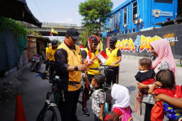 JJOS Semarak HUT ke-81 RI, Polsek Kawasan Kalibaru Polres Priok, Gelar Gowes Sehat Bersama Masyarakat