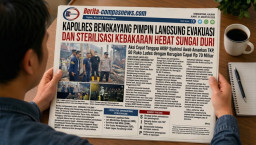 KAPOLRES BENGKAYANG PIMPIN LANGSUNG EVAKUASI DAN STERILISASI KEBAKARAN HEBAT SUNGAI DURI