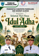 Pemerintah Kabupaten Pandeglang dan Staff Jajaranya Mengucapkam Selamat Hari Raya Idul Adha1447 Hijriah