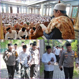 Kapolres Kediri Kota Salat Idul Adha dan Sembelih Hewan Kurban di Ponpes Al Mahrusiyah III Lirboyo