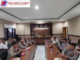 Polres Karangasem Ikuti Upacara Hari Bhayangkara ke 77 Secara Online