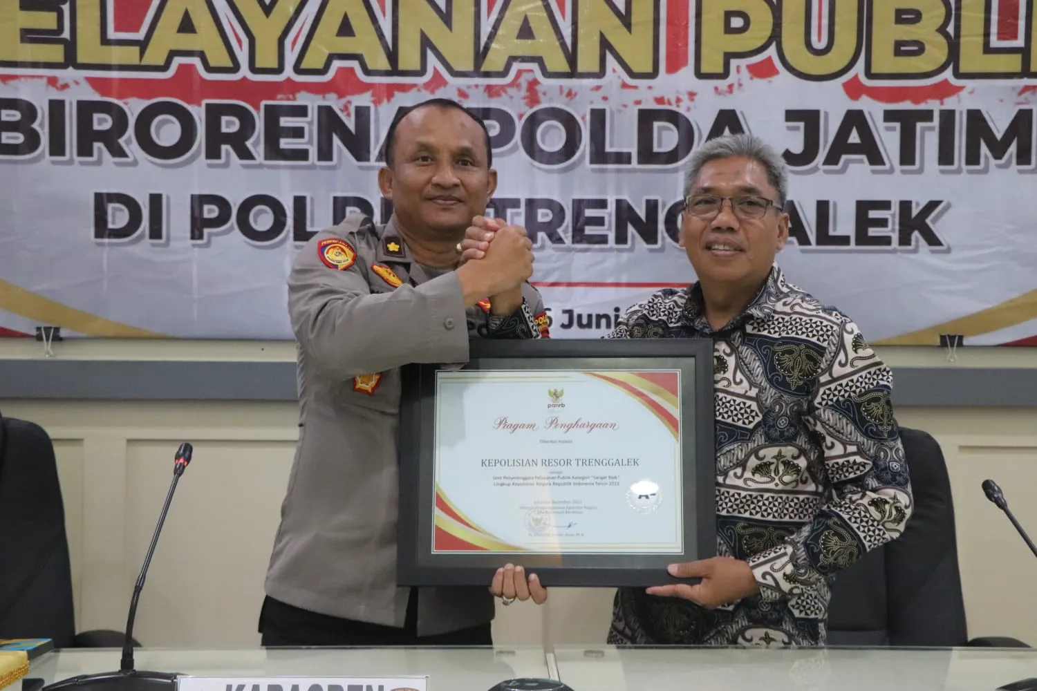 Berbekal Inovasi Pelayanan Polres Trenggalek Raih Predikat Sangat Baik dari Kemenpan RB