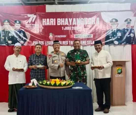 Polsek Legok Melaksanakan Tasyakuran Dalam Rangka HUT Bhayangkara Yang Ke 77 