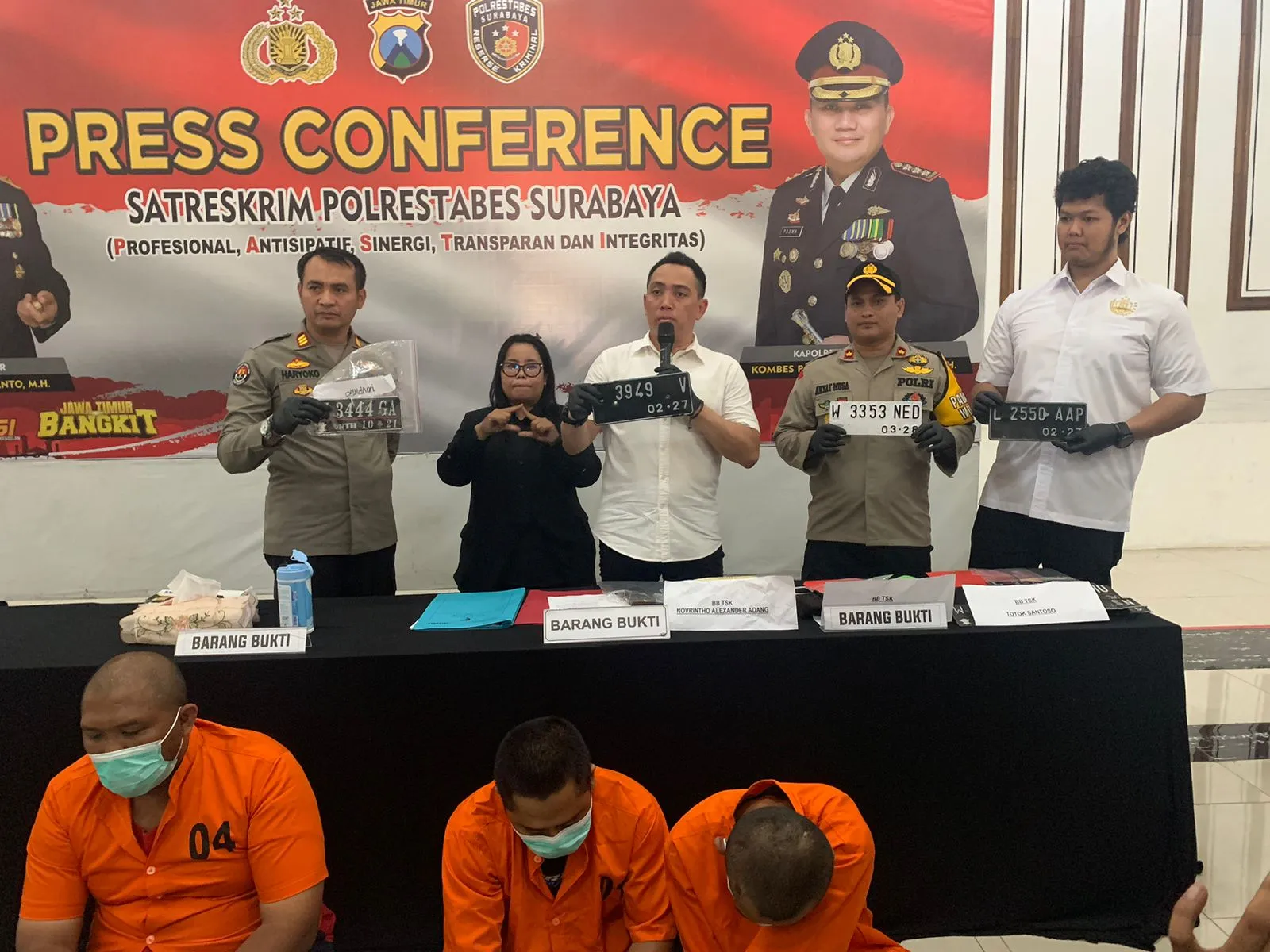 Unit Jatanras Polrestabes Surabaya Amankan Tiga Pelaku Pencurian Kendaraan Bermotor di 15 TKP