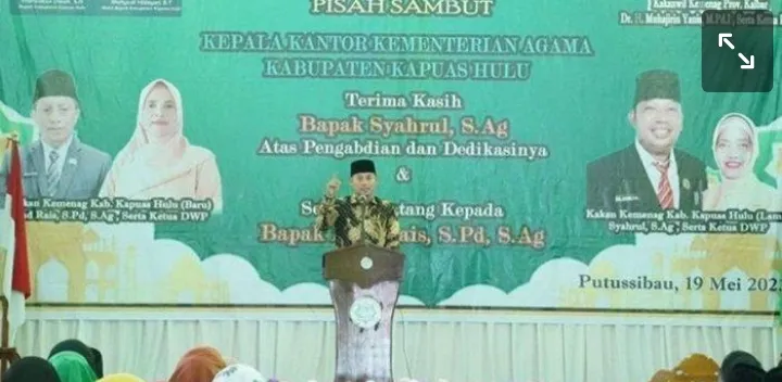 Mad Rais Resmi Pimpin Kemenag Kapuas Hulu, Ini Pesan Wabup Wahyudi Hidayat
