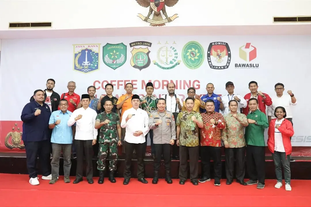"Wujudkan Pemilu Aman Tahun 2024" Polres Metro Jakarta Timur Gelar Coffee Morning Bertempat di Aula Lt 6 Mapolres
