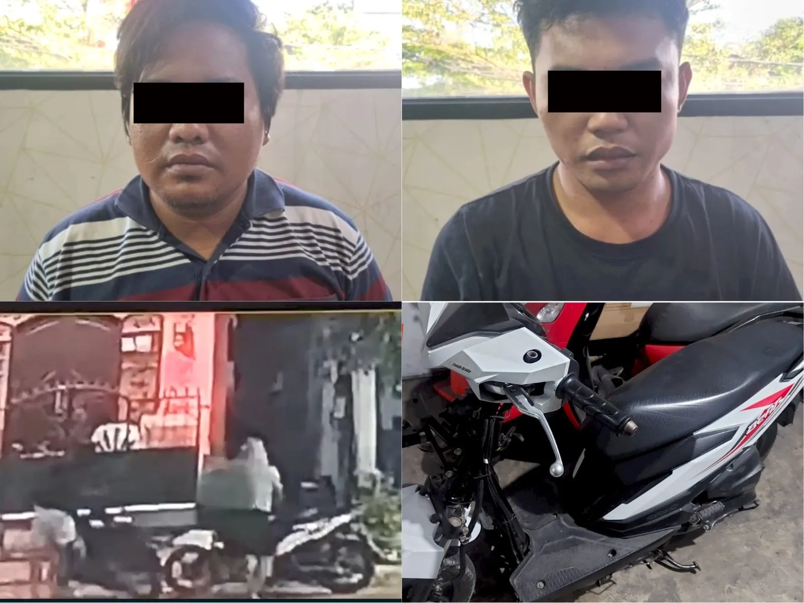 Terekam CCTV Pelaku Curanmor Yang Beraksi di 11 TKP Berhasil Dimankan Anggota Jatanras Polres Tanjung Perak