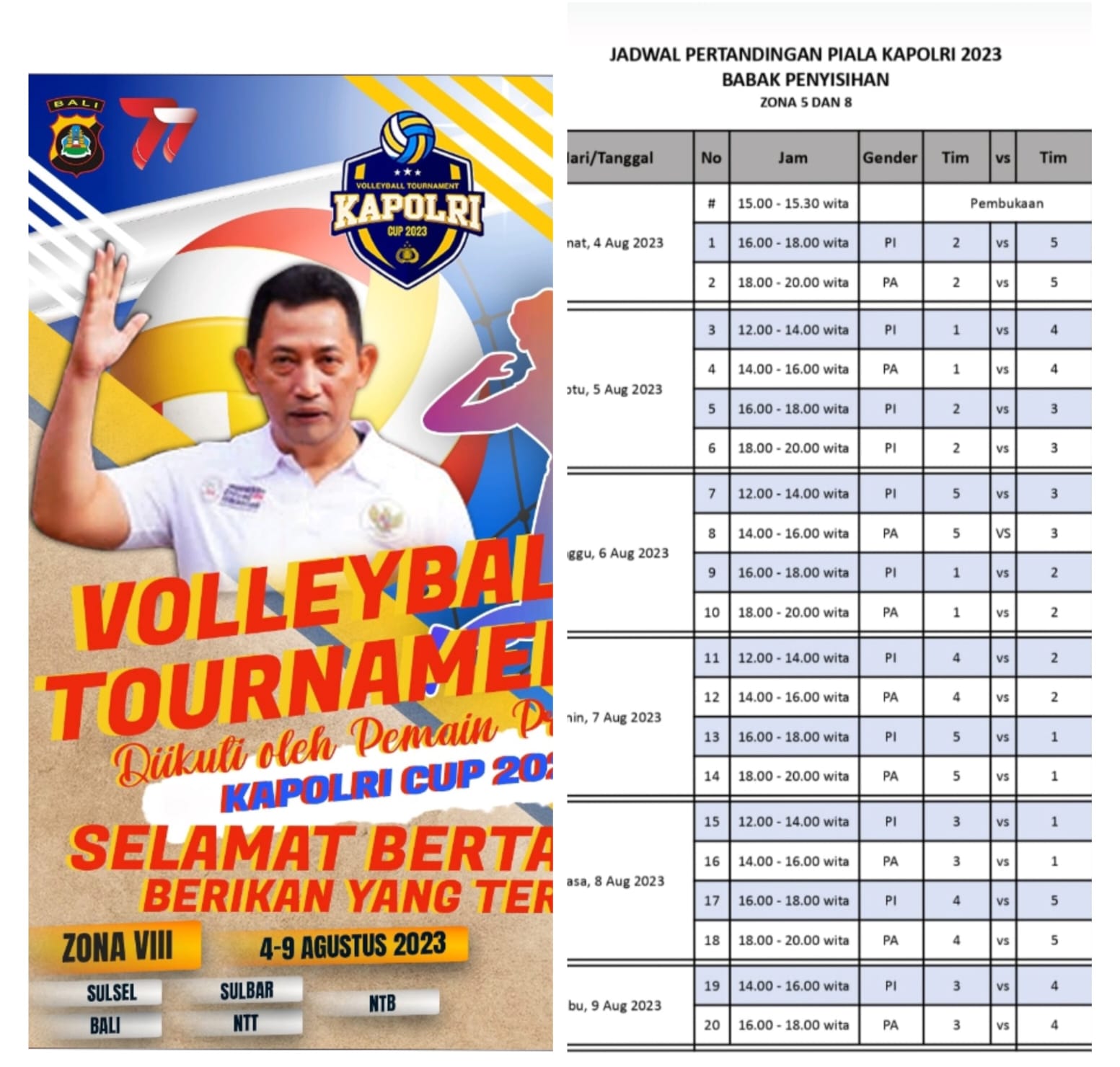Kapolri Cup 2023 Polda Bali Ajak Masyarakat Saksikan Volley Ball Tournament Secara Gratis