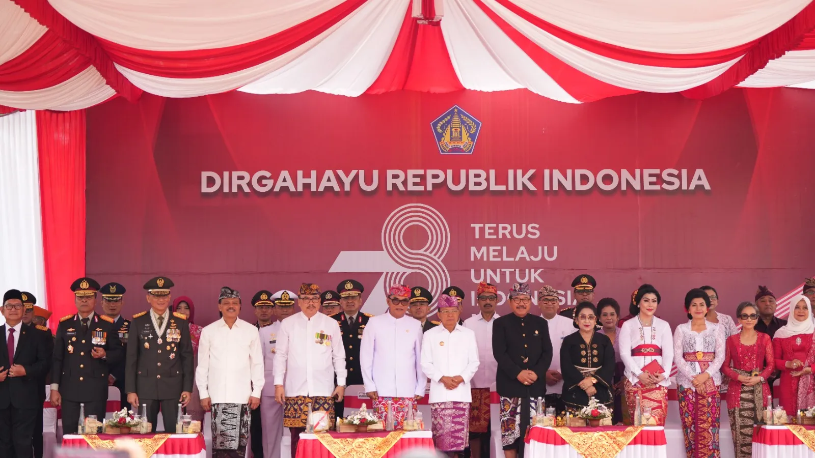 Kapolda Bali Hadiri Upacara Peringatan HUT Ke - 78 Kemerdekaan RI di Puputan Renon Provinsi Bali